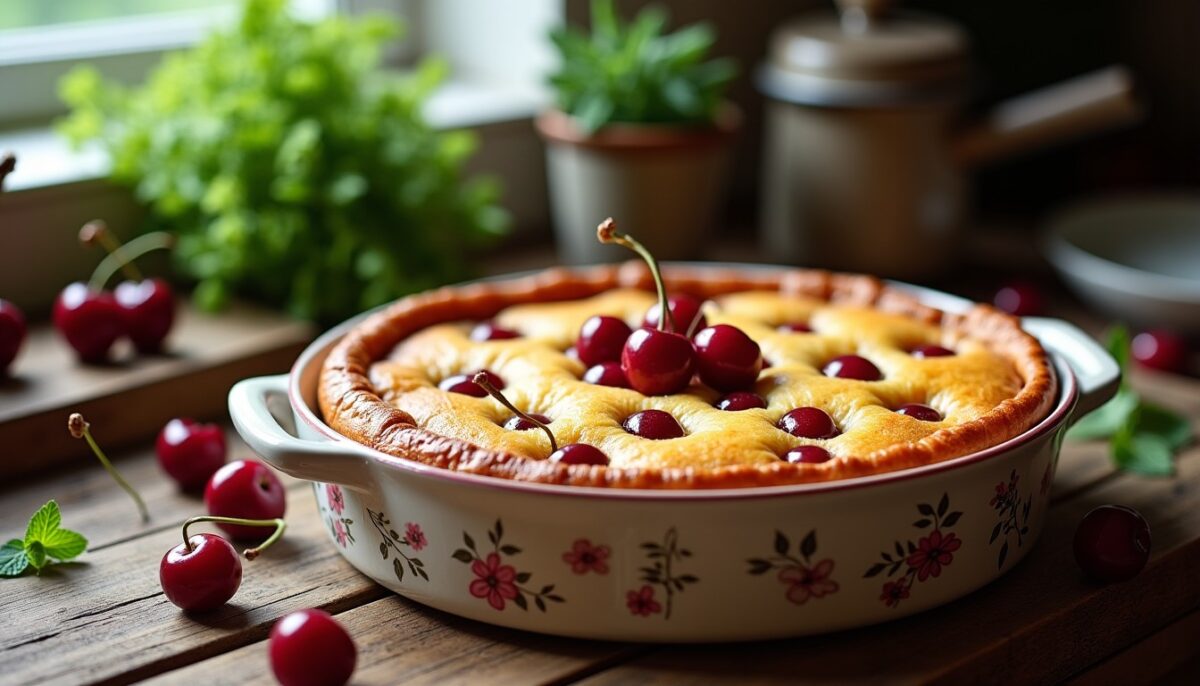 Clafoutis aux cerises tout en douceur : recette moelleuse sans sucre ajouté