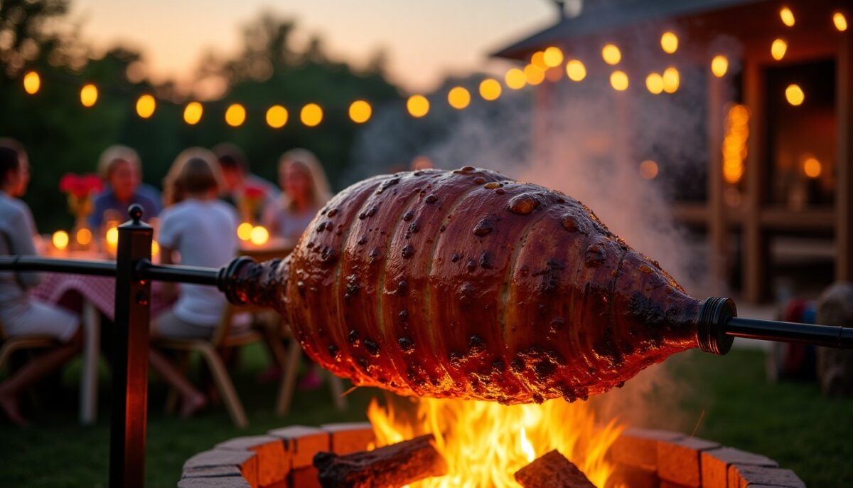 Jambon à la broche sur feu de bois : astuces et savoir-faire pour une cuisson délicieusement conviviale Jambon à la broche sur feu de bois : astuces et savoir-faire pour une cuisson délicieusement conviviale